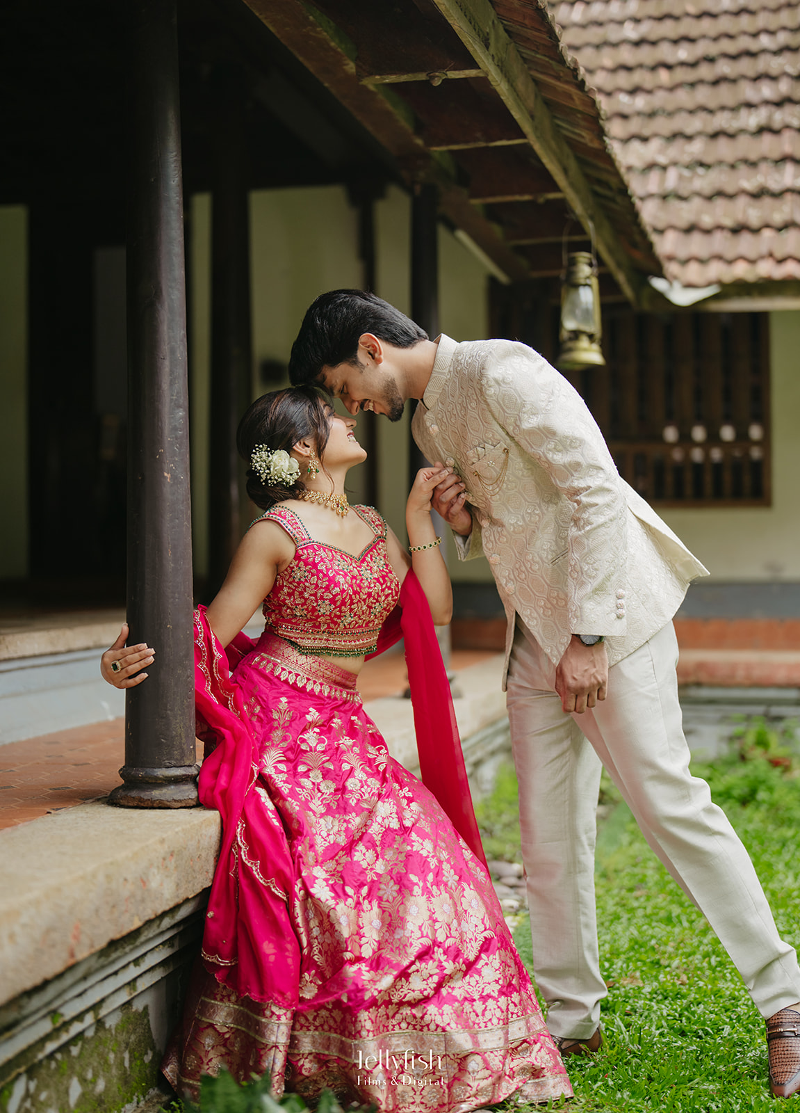 Royal Megenta Brocade Lehenga view 2